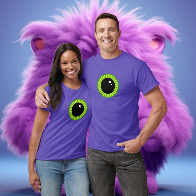 Funny Green and Purple Monster Eyeball T-Shirt (Creator Uploaded)