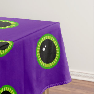 Funny Green and Purple Monster Eyes Tablecloth