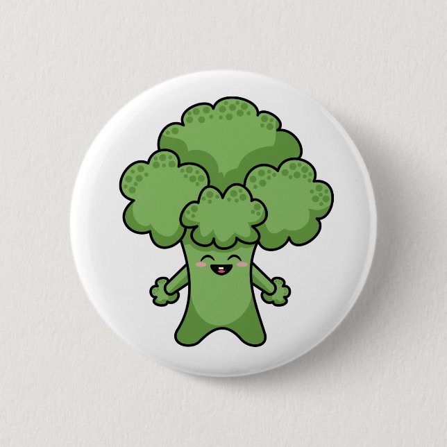 Funny Green Broccoli 6 Cm Round Badge (Front)