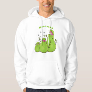 Funny green carnivorous pitcher plants cartoon hoodie