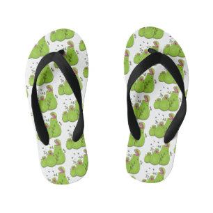 Funny green carnivorous pitcher plants cartoon kid's thongs
