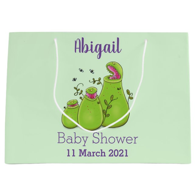 Funny green carnivorous pitcher plants cartoon  large gift bag (Front)