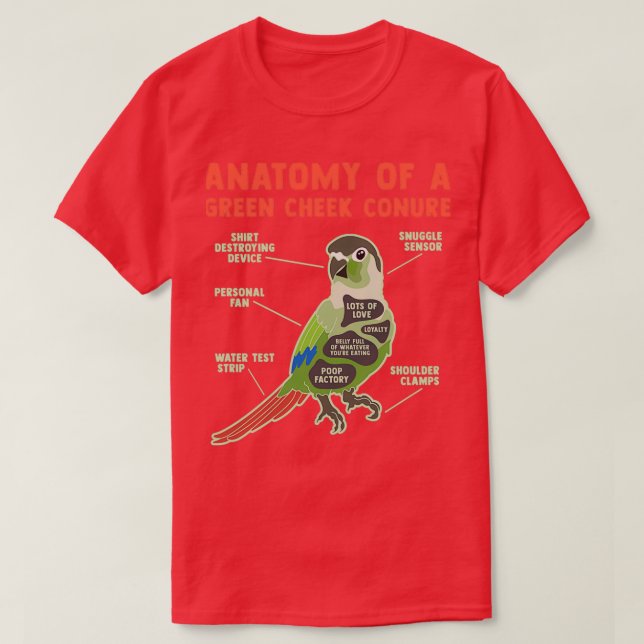 Funny Green Cheek Conure Bird Lover Pineapple Parr T-Shirt (Design Front)