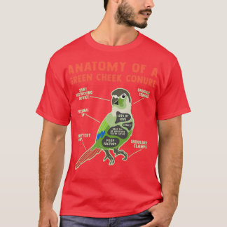Funny Green Cheek Conure Bird Lover Pineapple Parr T-Shirt