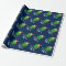 Funny green frog Christmas wrapping paper for kids