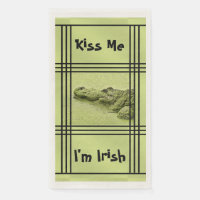 Funny Green Gator Photo - Kiss Me I’m Irish