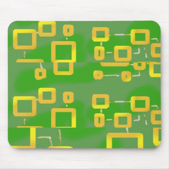 Funny Green Geometric Mousepad (Front)