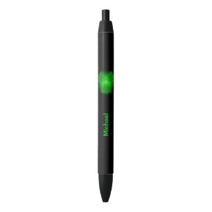 Funny green glowing radioactivity symbol black ink pen