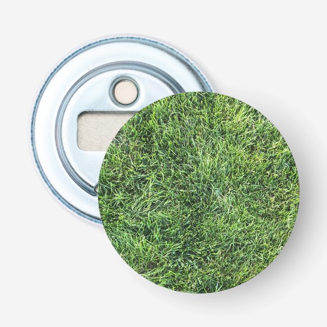 Funny green grass real photo texture pattern fun bottle opener (Front)