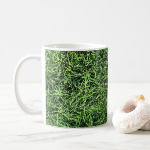 Funny green grass real photo texture pattern fun coffee mug