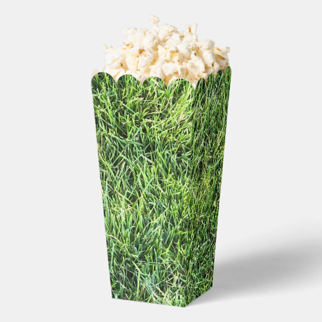 Funny green grass real photo texture pattern fun favour box (Popped)