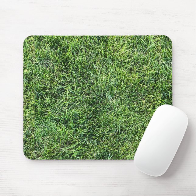 Funny green grass real photo texture pattern fun mouse pad (With Mouse)
