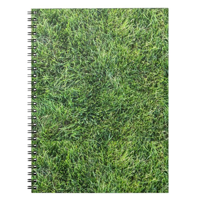 Funny green grass real photo texture pattern fun notebook (Front)