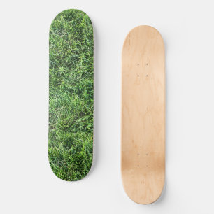 Funny green grass texture pattern real photo cool skateboard