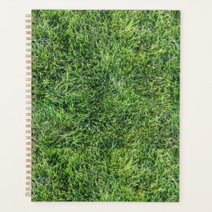 Funny green grass texture pattern real photo fun planner
