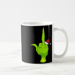Funny Green Hand Middle Finger Xmas Santa  Coffee Mug