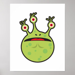funny green monster poster