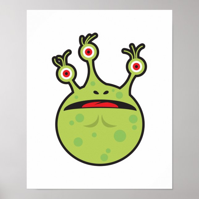 funny green monster poster (Front)