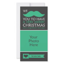 Funny Green Moustache Christmas Photo