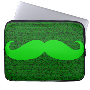 Funny Green Moustache Laptop Sleeve