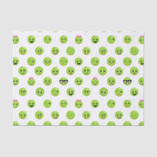 Funny Green Peas Emoticon Face Healthy Vegetables Tissue Paper