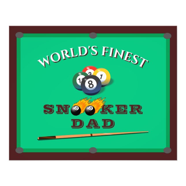 Funny Green Pool Table Snooker Dad Father's Day Photo Print (Front)