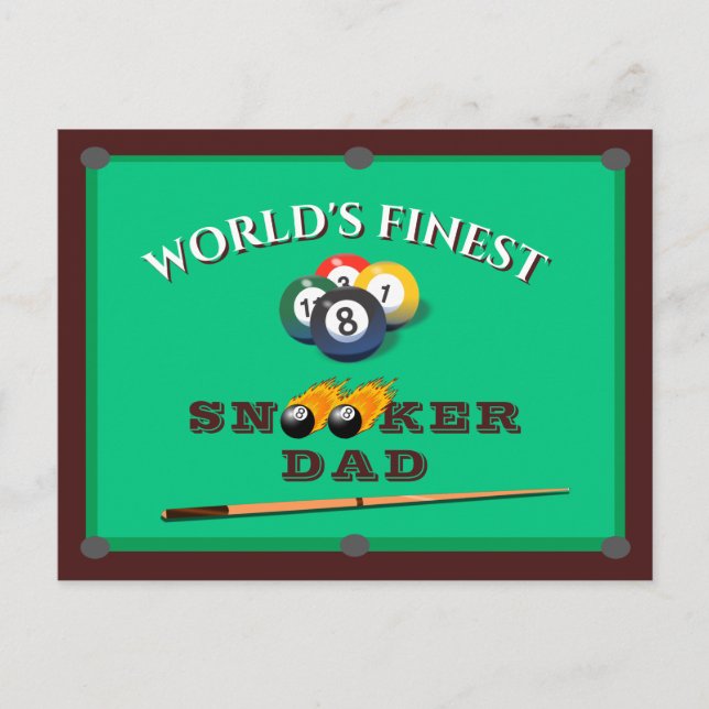 Funny Green Pool Table Snooker Dad Father's Day Postcard (Front)