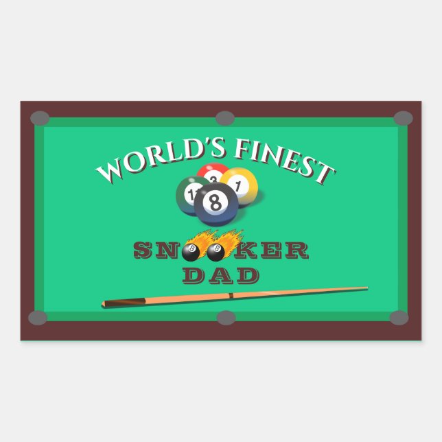 Funny Green Pool Table Snooker Dad Father's Day Rectangular Sticker (Front)