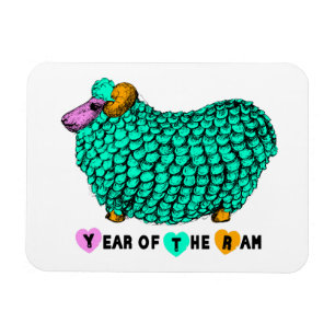 Funny Green Ram Chinese Year Zodiac P Magnet
