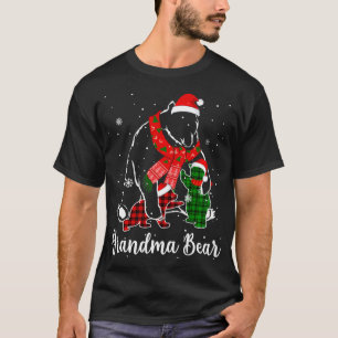 Funny Green Red Plaid Grandma Bear Matching Pajama T-Shirt