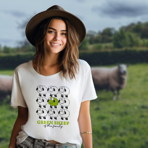 Funny Green Sheep of The Family, Vegan  T-Shirt