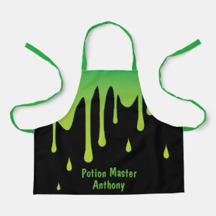 Funny Green Slime Potion Master Personalised Kids Apron