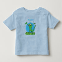 Funny green smiling animated iguana lizard