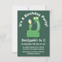 Funny green snake with maraca cartoon