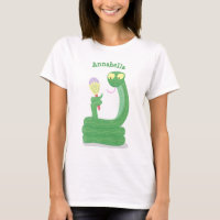 Funny green snake with maraca cartoon