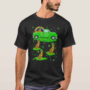Funny Green Truck Leprechaun Hat Bengal Cat St Pat T-Shirt