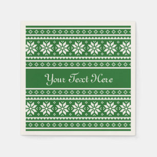 Funny green Ugly Christmas Sweater party napkins
