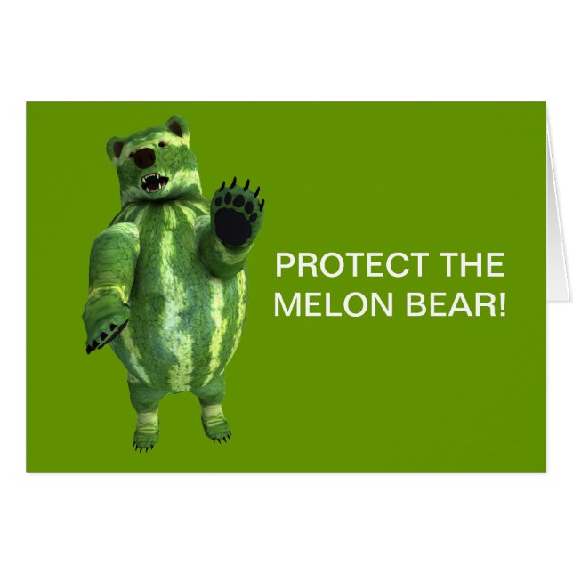 Funny Green Watermelons Bear (Front Horizontal)