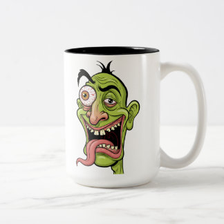 Funny Green Zombie Cartoon Coffee Mug – Quirky Gif