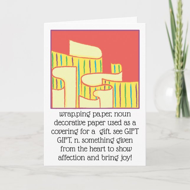 Funny Greeting Card Define Wrapping Paper (Front)