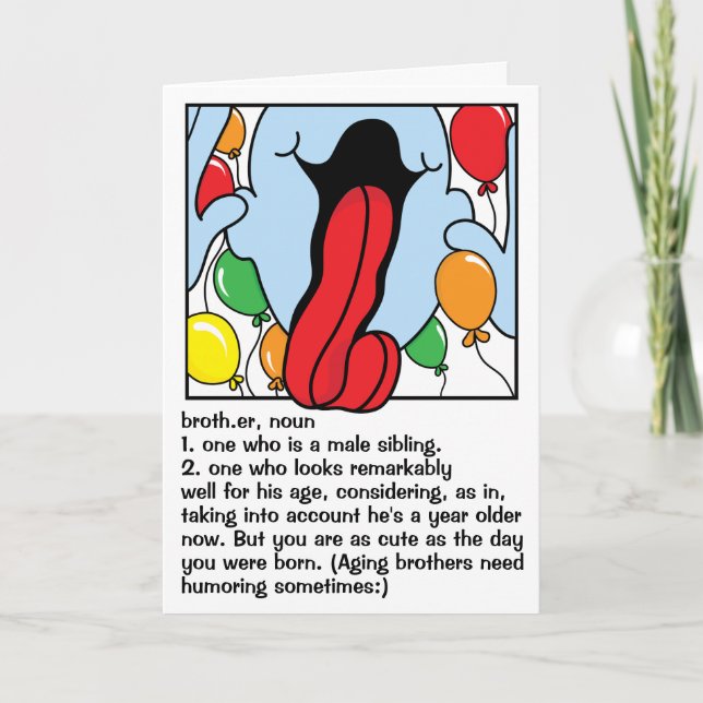Funny Greeting Card Happy Birthday Brother (Front)