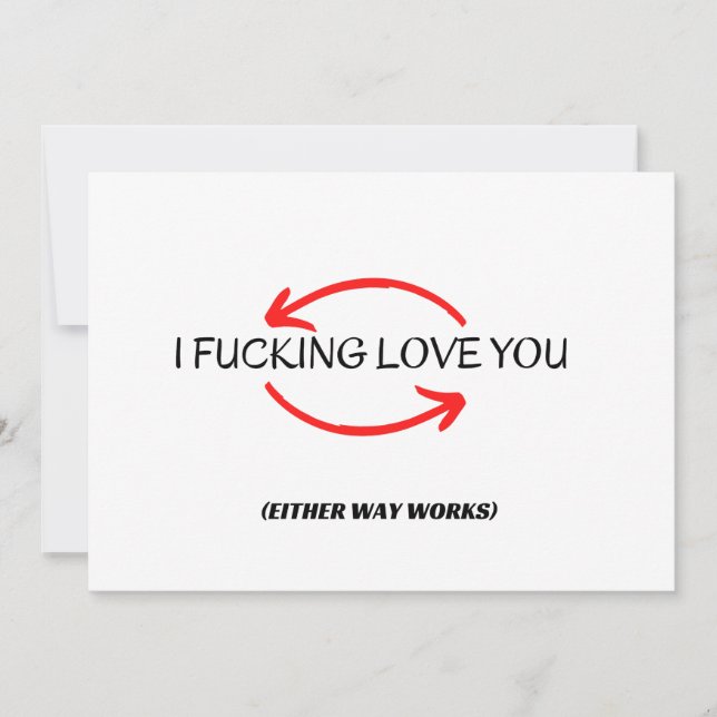 Funny Greeting, Rude Card for Husband or Boyfriend (Front)