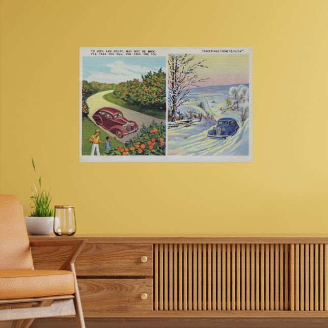 Funny Greetings From Florida Poster (Living Room 2)