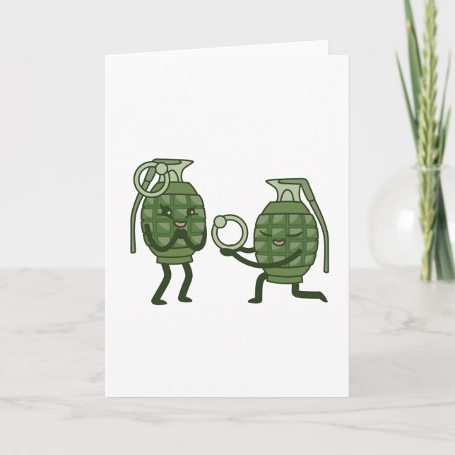 Funny Grenade Couple Card (Front)