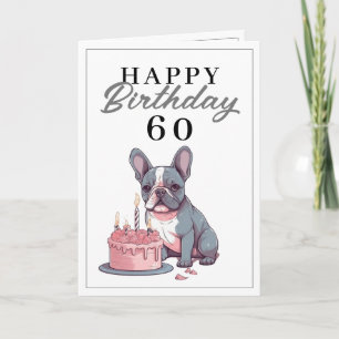 Funny Grey and White Bulldog Husband Birthday Card