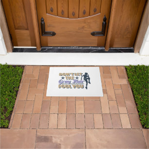 Funny Grey Hair Running Quote - Older Runner Doormat