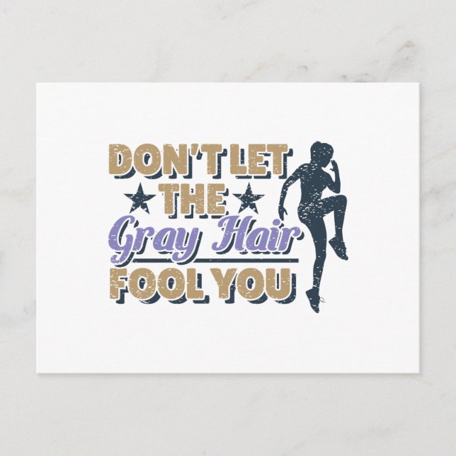 Funny Grey Hair Running Quote - Older Runner Postcard (Front)