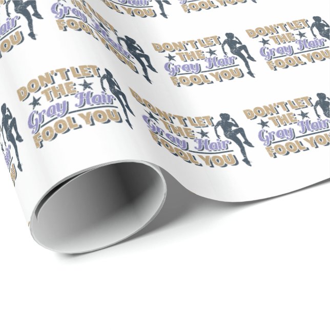 Funny Grey Hair Running Quote - Older Runner Wrapping Paper (Roll Corner)