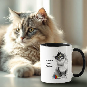 Funny Grey Maine Coon Cat Fixed  Mug