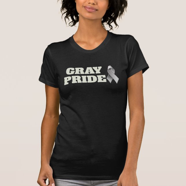 Funny "Grey Pride" & Ribbon T-Shirt (Front)